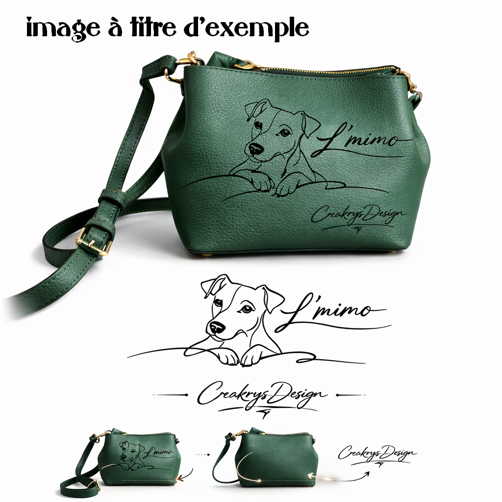 Sac à Main avec Gravure Laser de Votre Animal