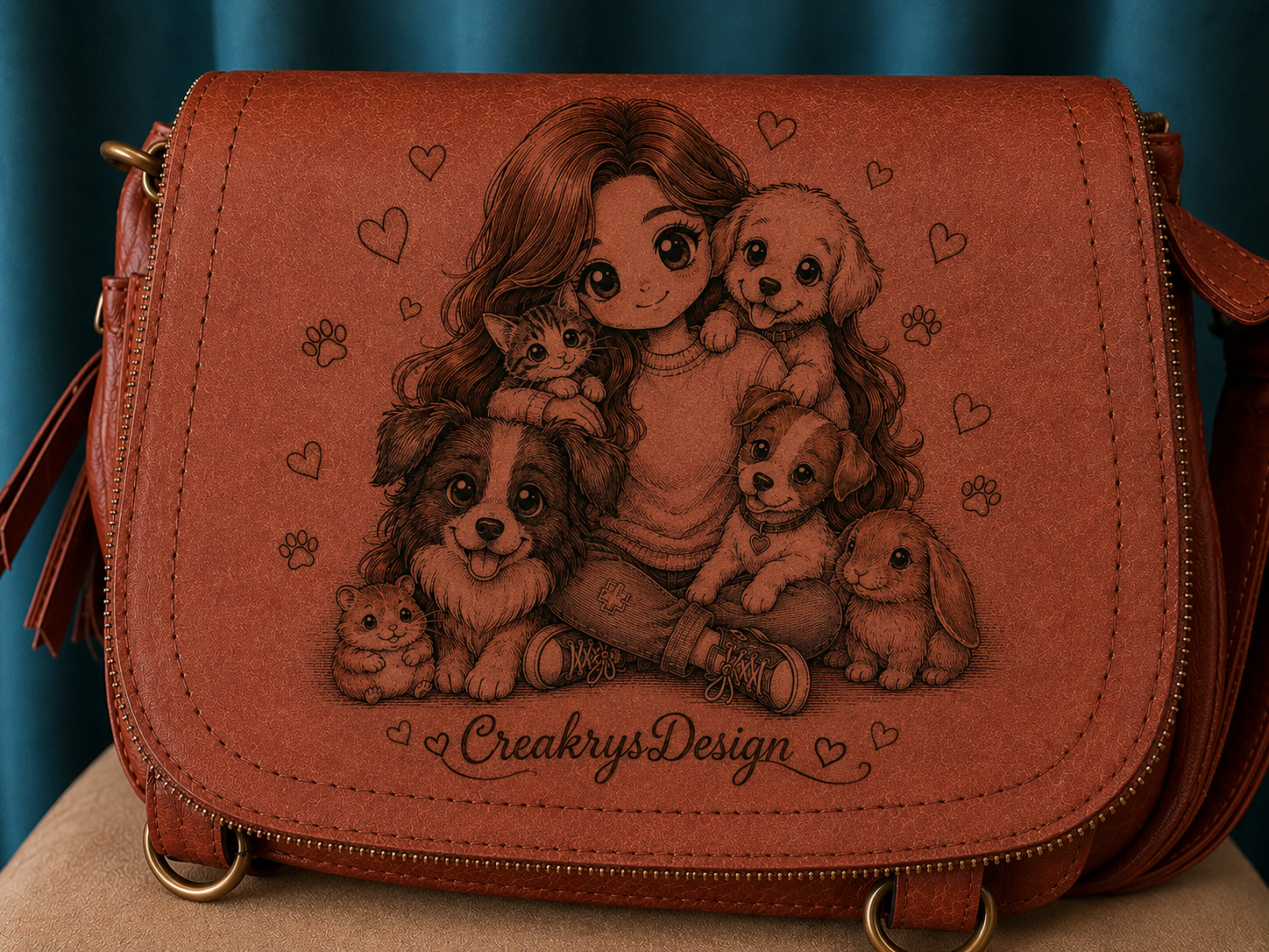 Sac à main personnalisé « Amoureuse des animaux »