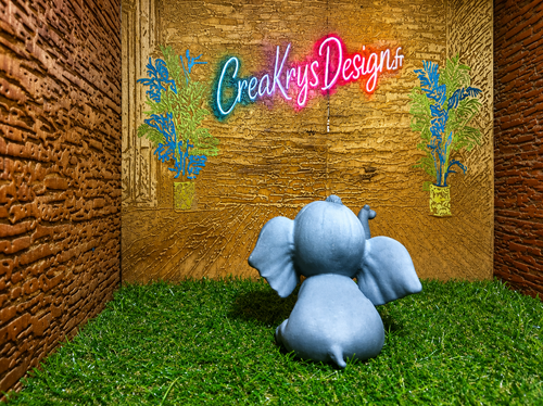 Éléphant Cartoon 3D Personnalisé • Figurine Décorative CréaKrysDesign