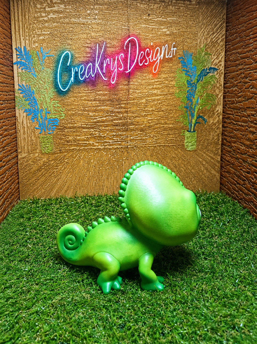 Caméléon Cartoon 3D • Figurine Décorative CréaKrysDesign