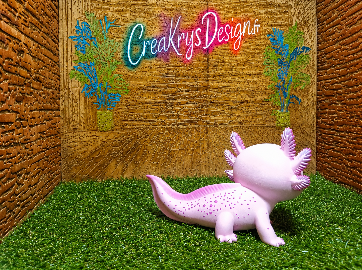 Axolotl Cartoon 3D• Figurine Décorative CréaKrysDesign