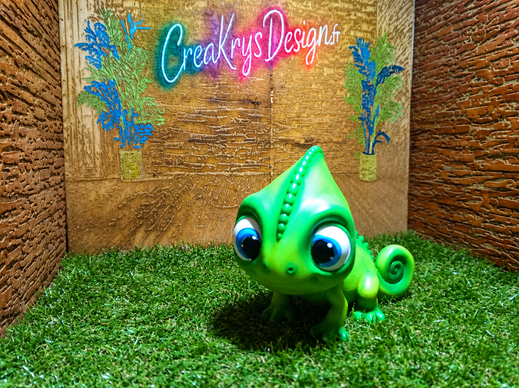 Caméléon Cartoon 3D • Figurine Décorative CréaKrysDesign