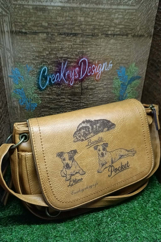 Sac à Main avec Gravure Laser de Votre Animal